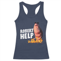 Marcus The Worm Racerback Tank Top Funny Brainrot Meme Robert Help - Wonder Print Shop