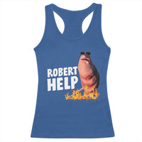 Marcus The Worm Racerback Tank Top Funny Brainrot Meme Robert Help - Wonder Print Shop