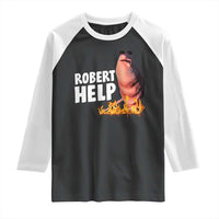 Marcus The Worm Raglan Shirt Funny Brainrot Meme Robert Help - Wonder Print Shop