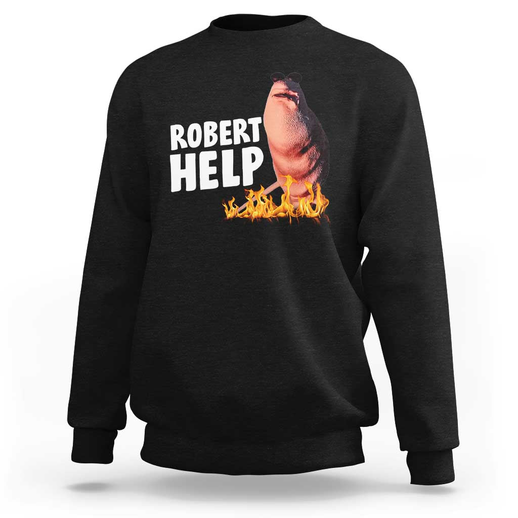 Marcus The Worm Sweatshirt Funny Brainrot Meme Robert Help - Wonder Print Shop