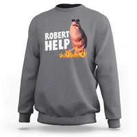 Marcus The Worm Sweatshirt Funny Brainrot Meme Robert Help - Wonder Print Shop