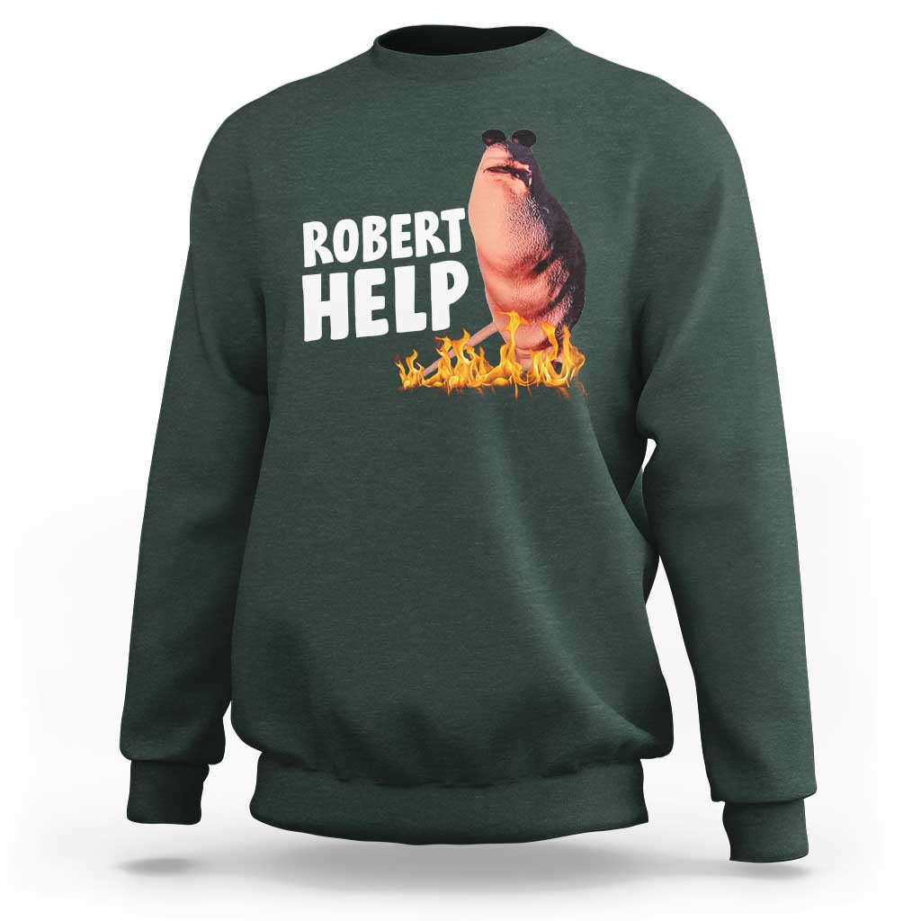 Marcus The Worm Sweatshirt Funny Brainrot Meme Robert Help - Wonder Print Shop