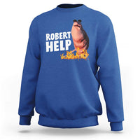 Marcus The Worm Sweatshirt Funny Brainrot Meme Robert Help - Wonder Print Shop