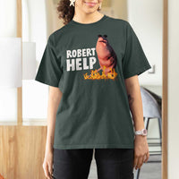 Marcus The Worm T Shirt For Women Funny Brainrot Meme Robert Help - Wonder Print Shop