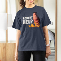 Marcus The Worm T Shirt For Women Funny Brainrot Meme Robert Help - Wonder Print Shop