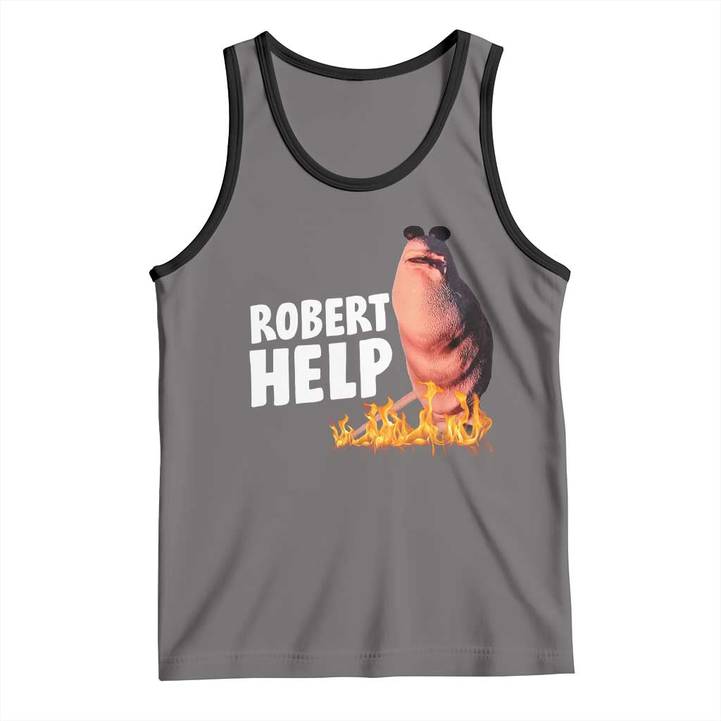 Marcus The Worm Tank Top Funny Brainrot Meme Robert Help - Wonder Print Shop