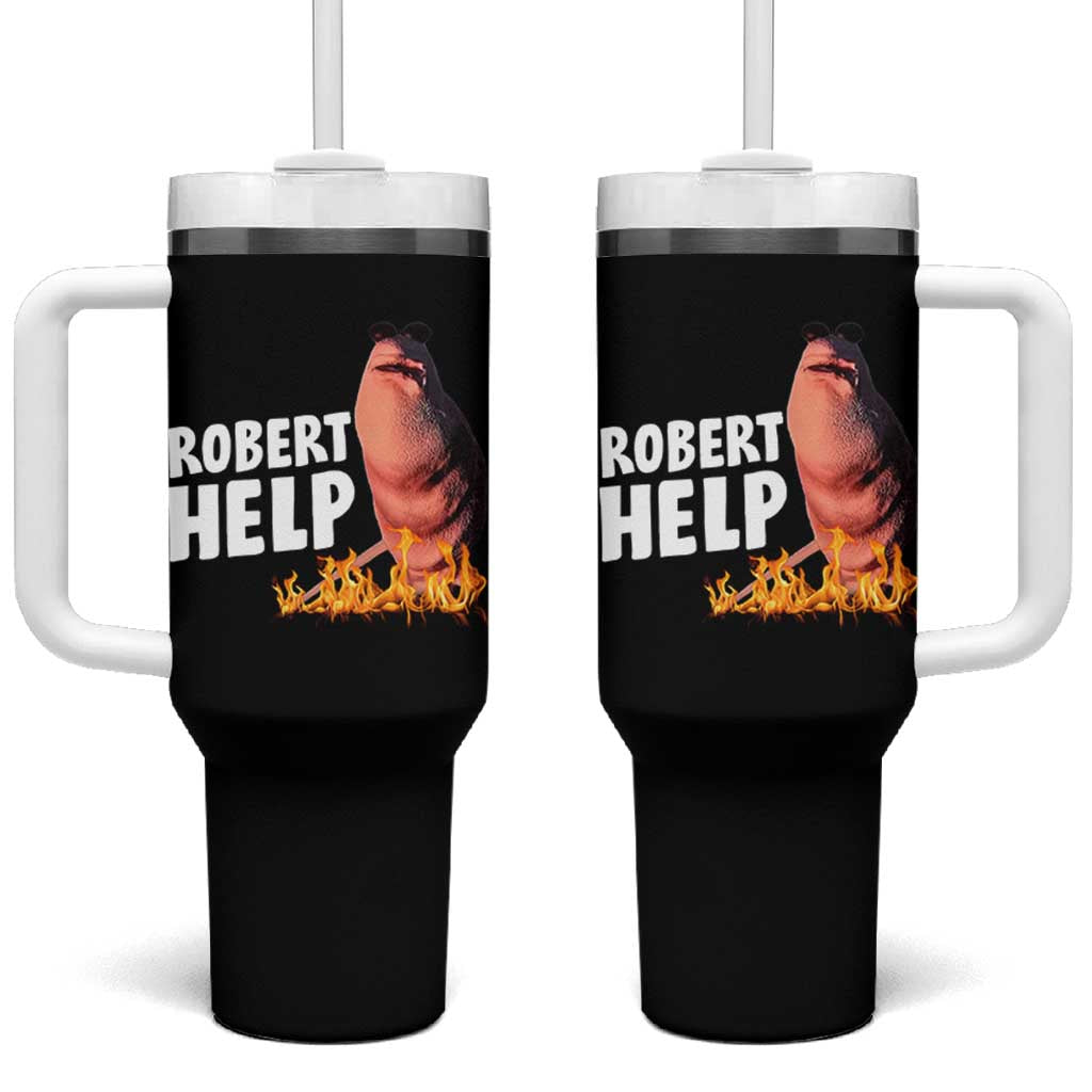 Marcus The Worm Tumbler With Handle Funny Brainrot Meme Robert Help - Wonder Print Shop