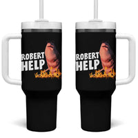 Marcus The Worm Tumbler With Handle Funny Brainrot Meme Robert Help - Wonder Print Shop