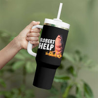 Marcus The Worm Tumbler With Handle Funny Brainrot Meme Robert Help - Wonder Print Shop