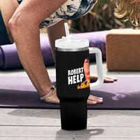 Marcus The Worm Tumbler With Handle Funny Brainrot Meme Robert Help - Wonder Print Shop