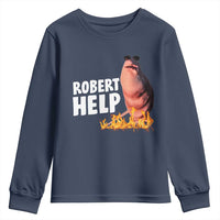 Marcus The Worm Youth Sweatshirt Funny Brainrot Meme Robert Help - Wonder Print Shop
