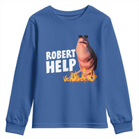 Marcus The Worm Youth Sweatshirt Funny Brainrot Meme Robert Help - Wonder Print Shop