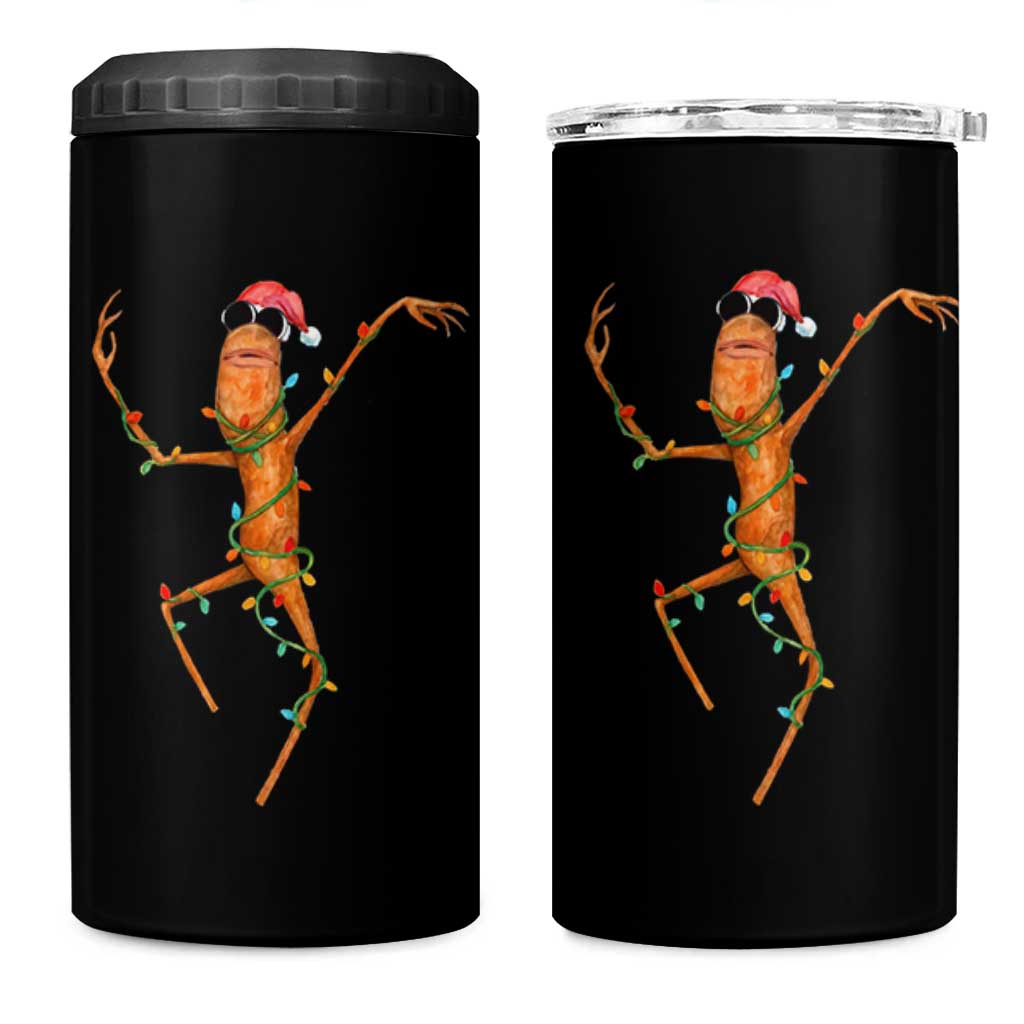 Marcus The Worm Christmas 4 in 1 Can Cooler Tumbler Internet Weirdcore Brainrot Humor - Wonder Print Shop