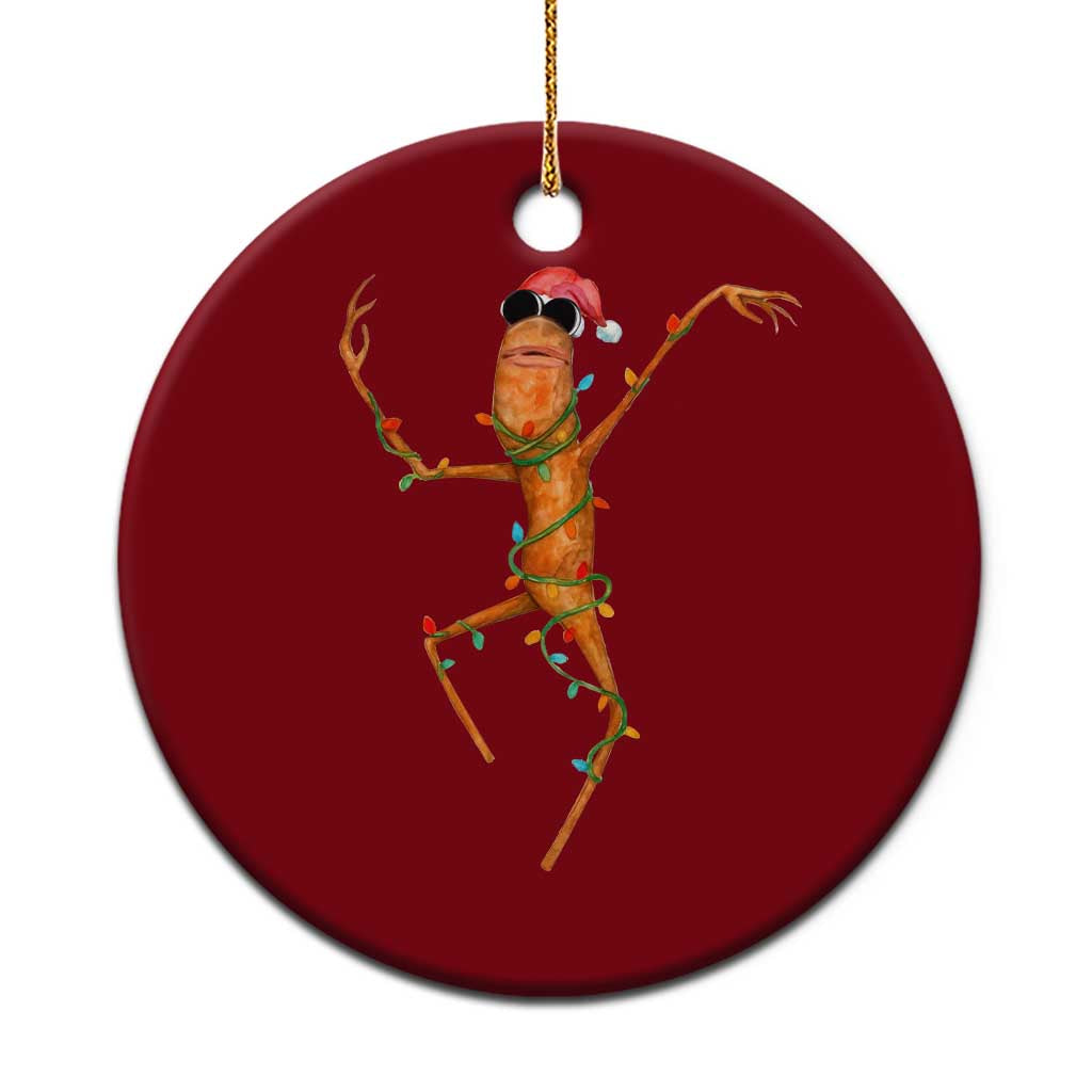 Marcus The Worm Christmas Ceramic Ornament Internet Weirdcore Brainrot Humor - Wonder Print Shop
