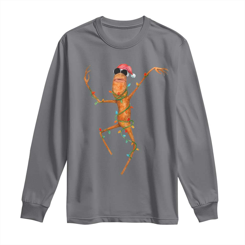 Marcus The Worm Christmas Long Sleeve Shirt Internet Weirdcore Brainrot Humor - Wonder Print Shop