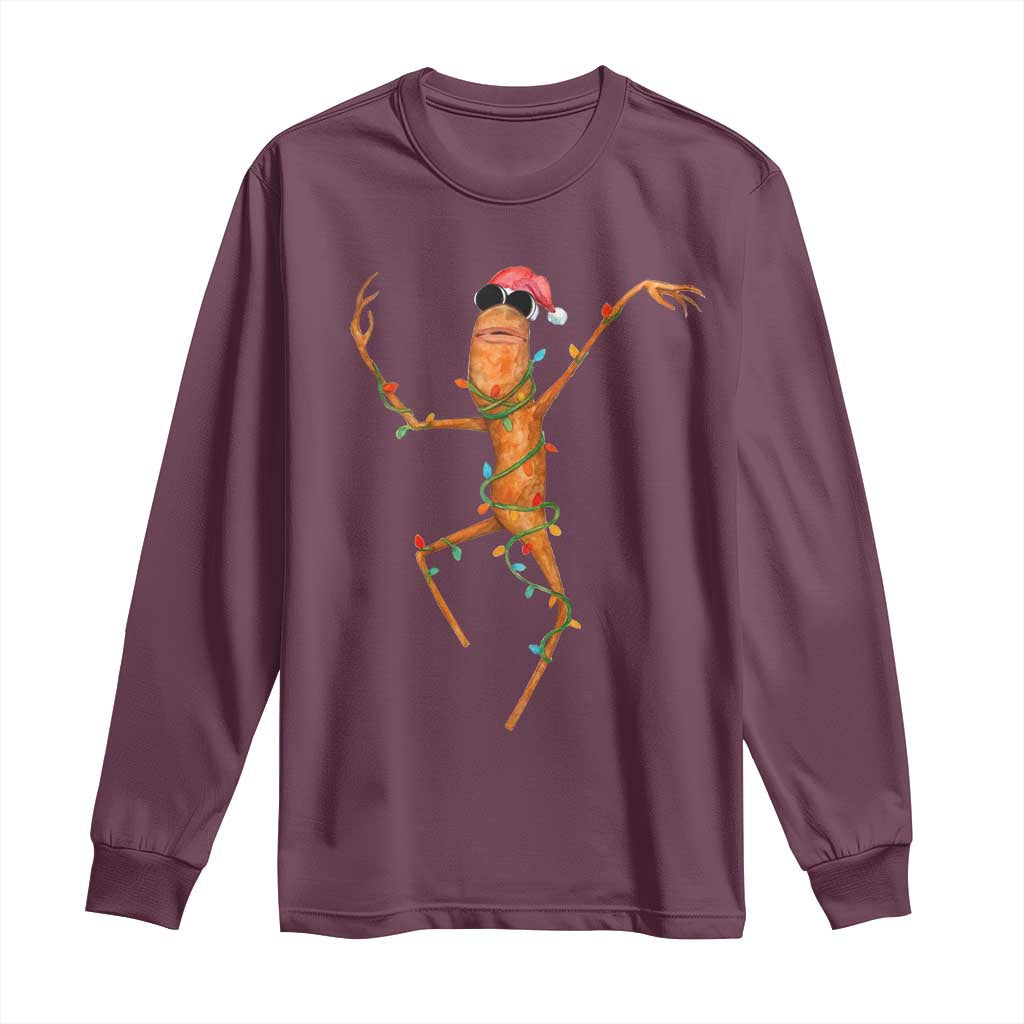 Marcus The Worm Christmas Long Sleeve Shirt Internet Weirdcore Brainrot Humor - Wonder Print Shop
