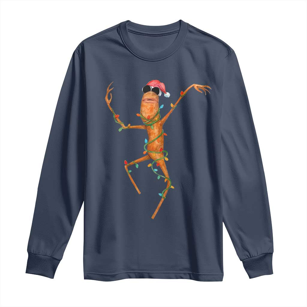 Marcus The Worm Christmas Long Sleeve Shirt Internet Weirdcore Brainrot Humor - Wonder Print Shop