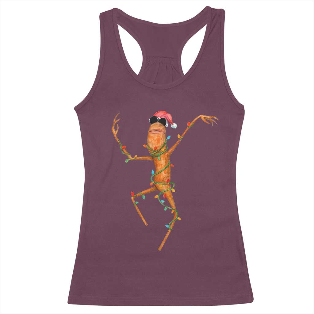 Marcus The Worm Christmas Racerback Tank Top Internet Weirdcore Brainrot Humor - Wonder Print Shop