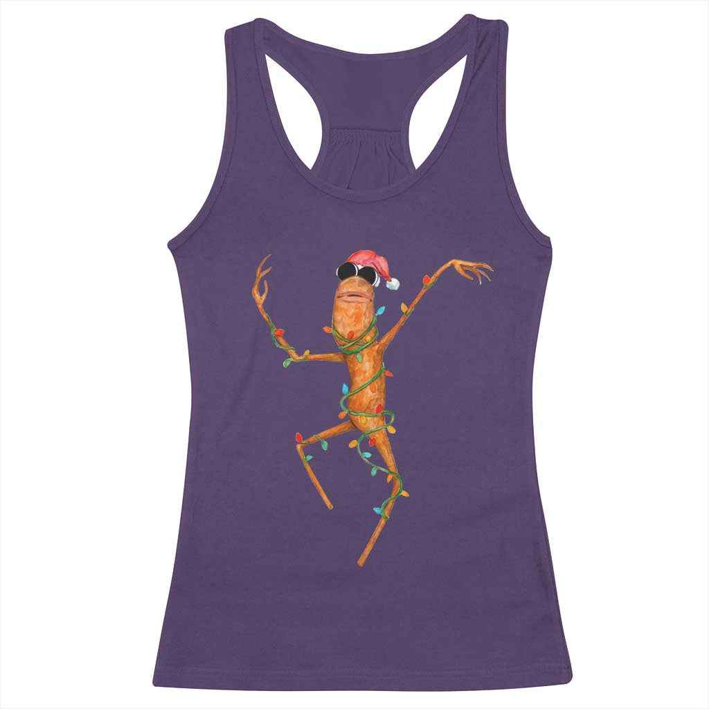Marcus The Worm Christmas Racerback Tank Top Internet Weirdcore Brainrot Humor - Wonder Print Shop