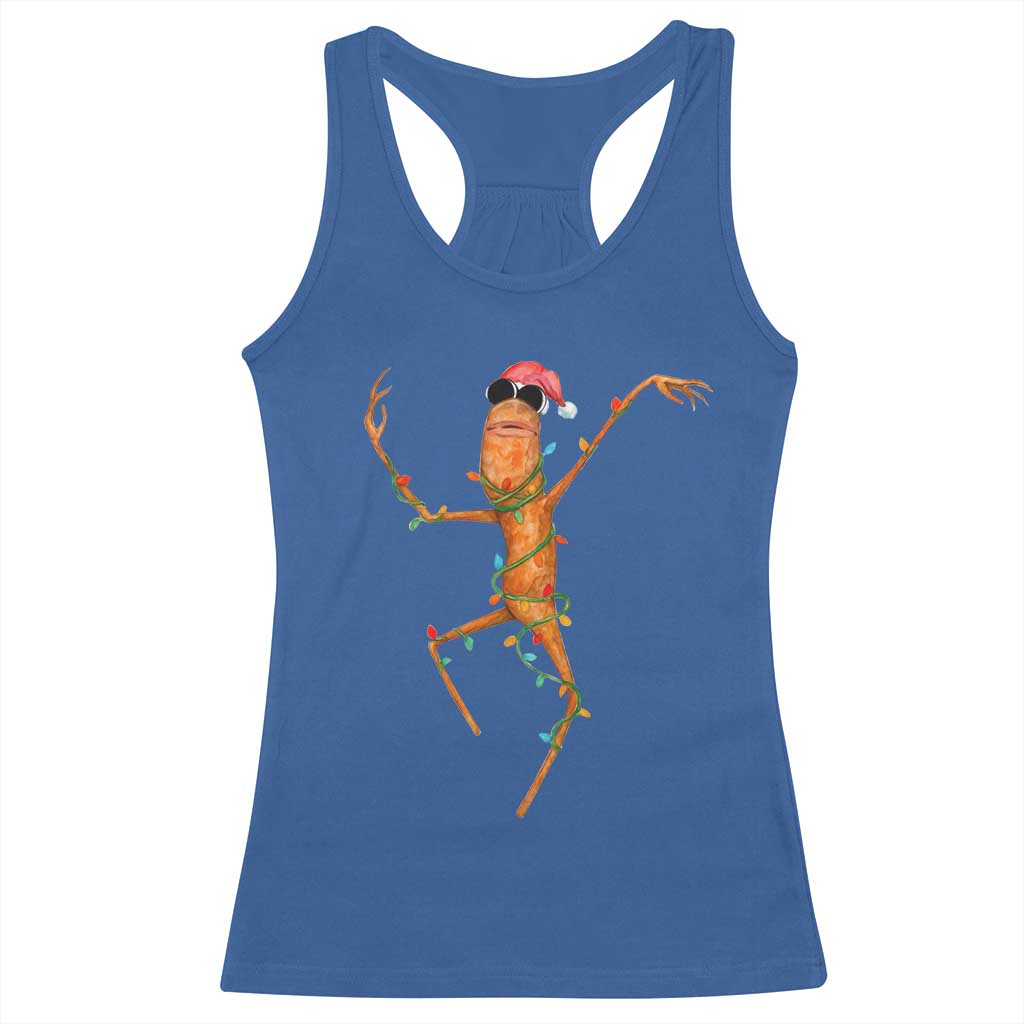 Marcus The Worm Christmas Racerback Tank Top Internet Weirdcore Brainrot Humor - Wonder Print Shop