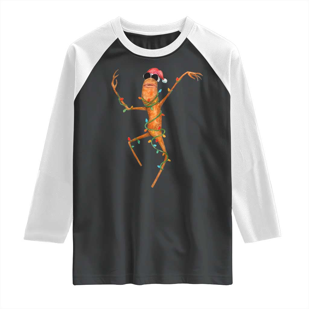 Marcus The Worm Christmas Raglan Shirt Internet Weirdcore Brainrot Humor - Wonder Print Shop