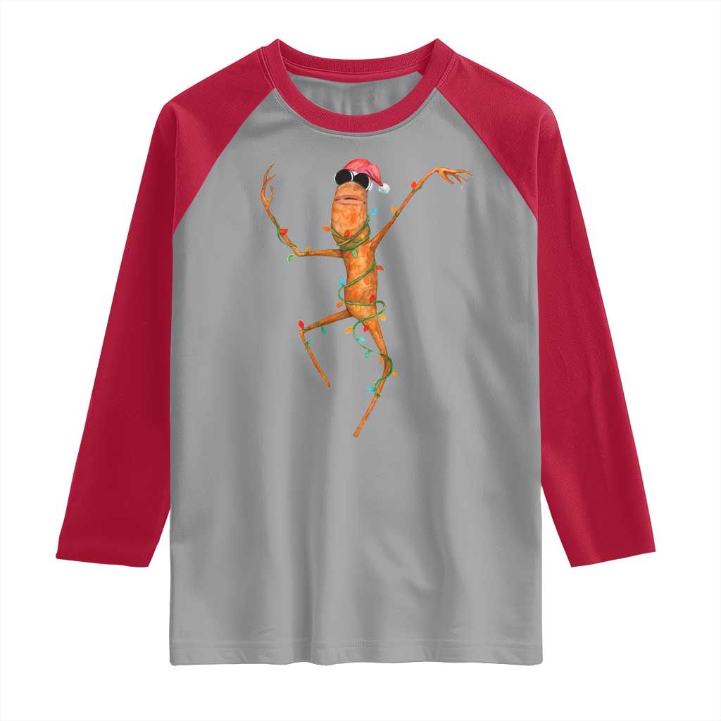 Marcus The Worm Christmas Raglan Shirt Internet Weirdcore Brainrot Humor - Wonder Print Shop