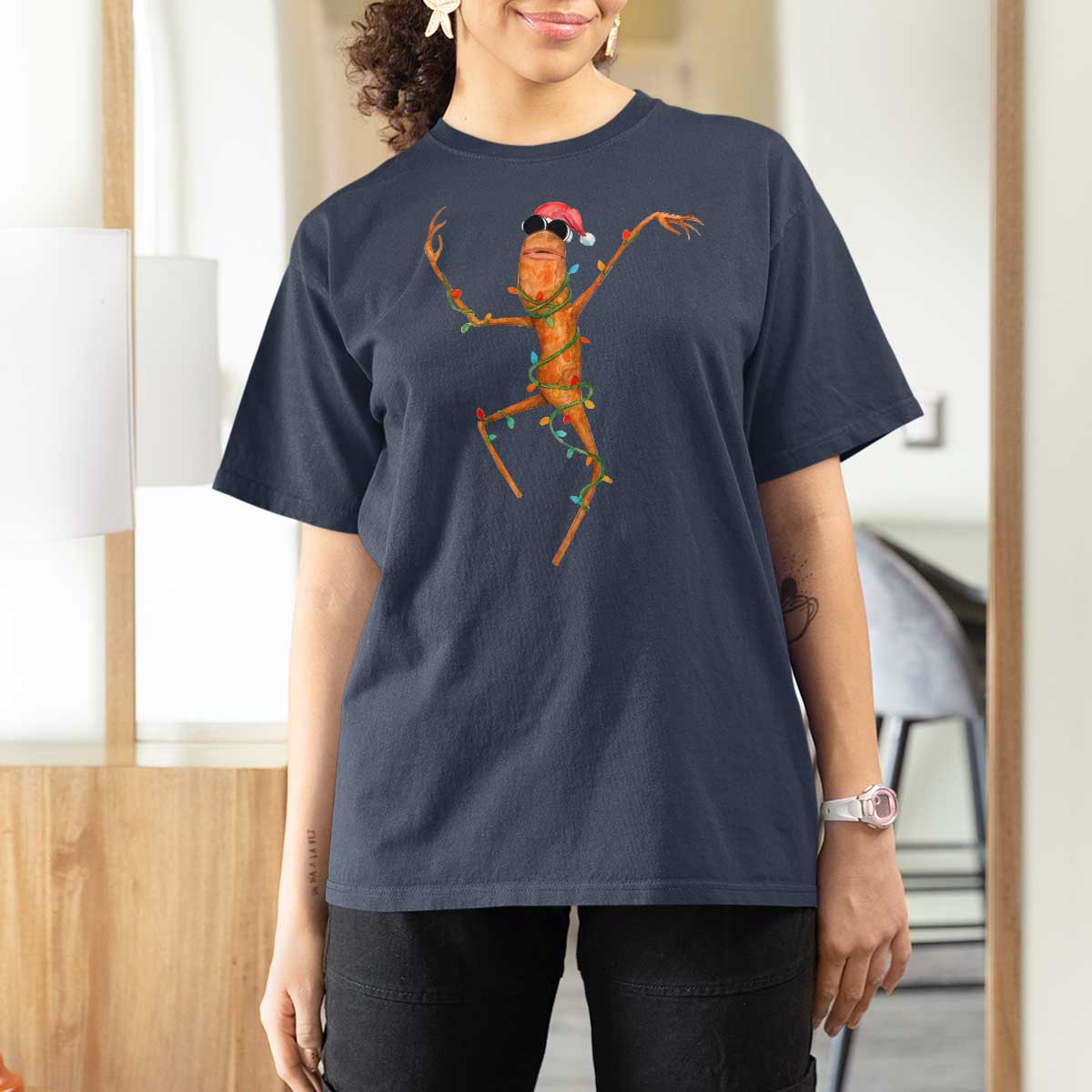 Marcus The Worm Christmas T Shirt For Women Internet Weirdcore Brainrot Humor - Wonder Print Shop