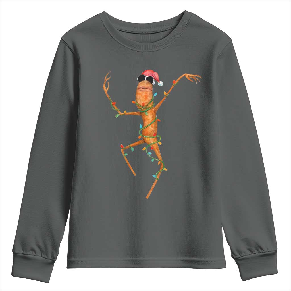 Marcus The Worm Christmas Youth Sweatshirt Internet Weirdcore Brainrot Humor - Wonder Print Shop