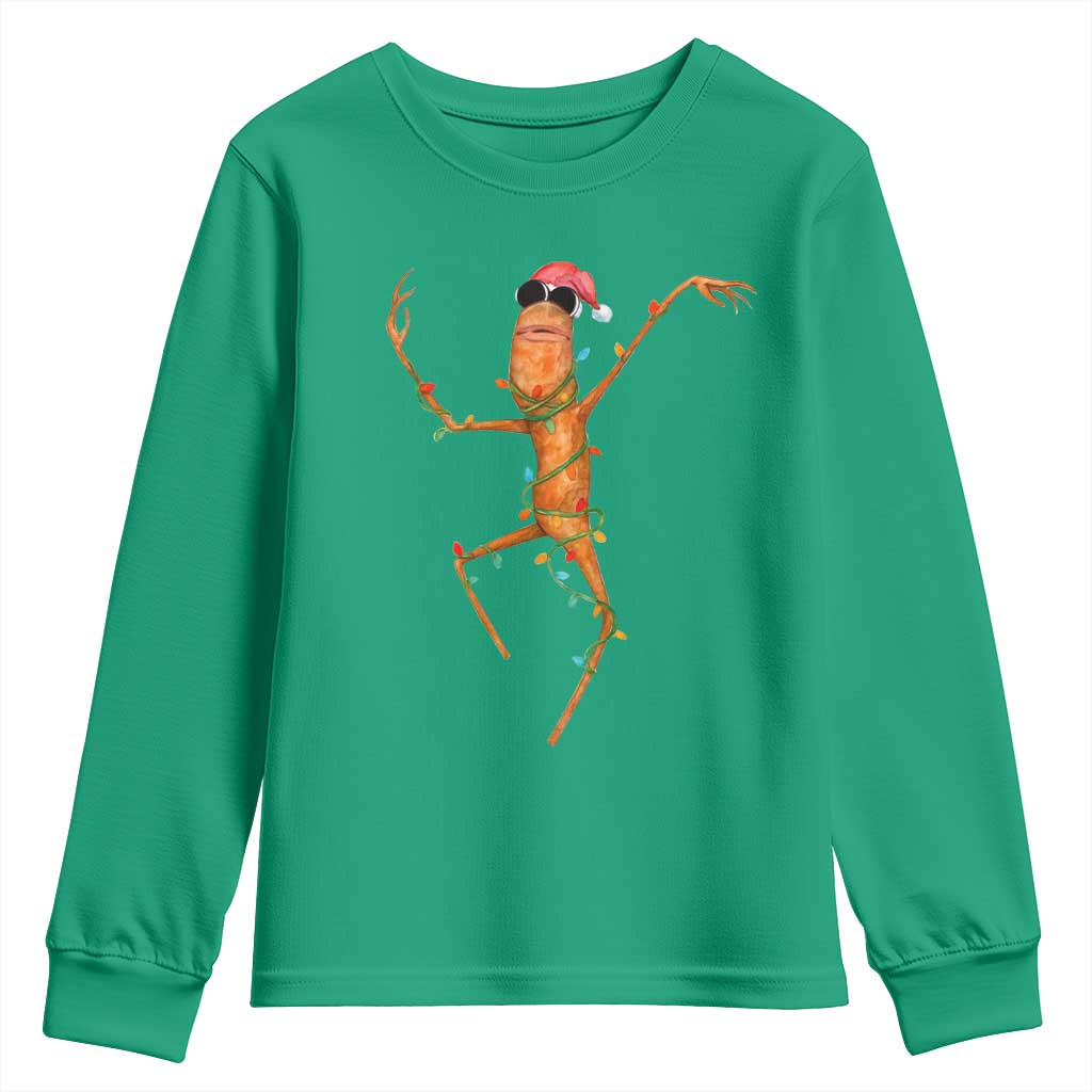 Marcus The Worm Christmas Youth Sweatshirt Internet Weirdcore Brainrot Humor - Wonder Print Shop