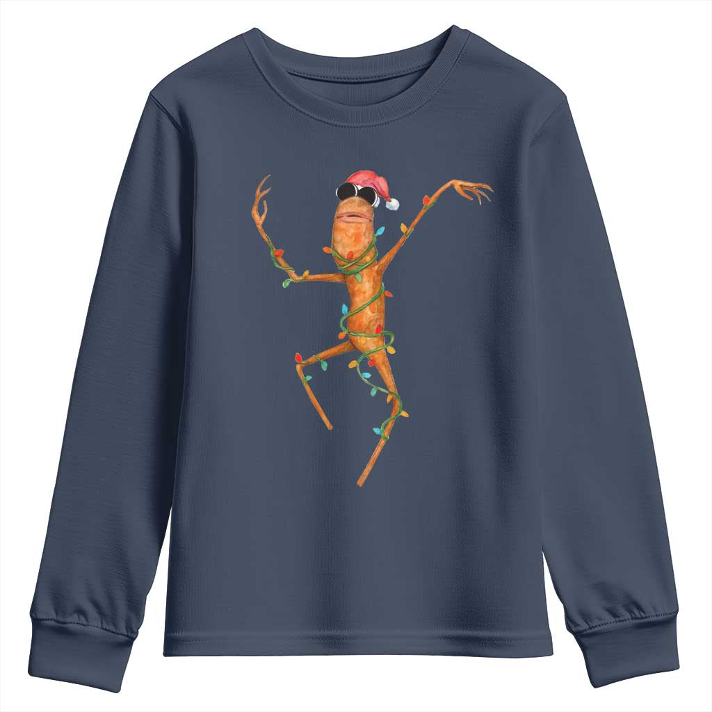 Marcus The Worm Christmas Youth Sweatshirt Internet Weirdcore Brainrot Humor - Wonder Print Shop