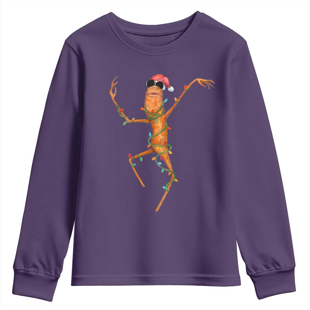 Marcus The Worm Christmas Youth Sweatshirt Internet Weirdcore Brainrot Humor - Wonder Print Shop