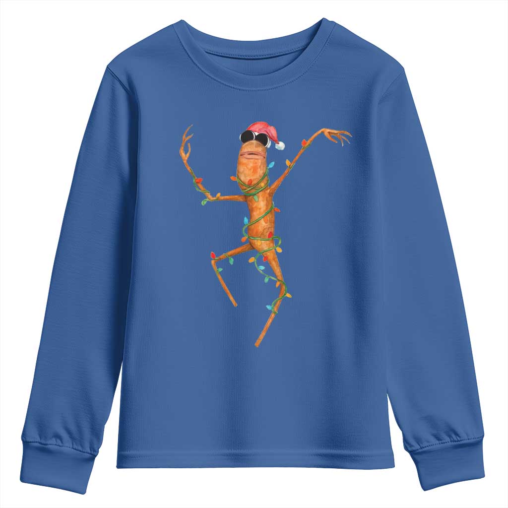 Marcus The Worm Christmas Youth Sweatshirt Internet Weirdcore Brainrot Humor - Wonder Print Shop