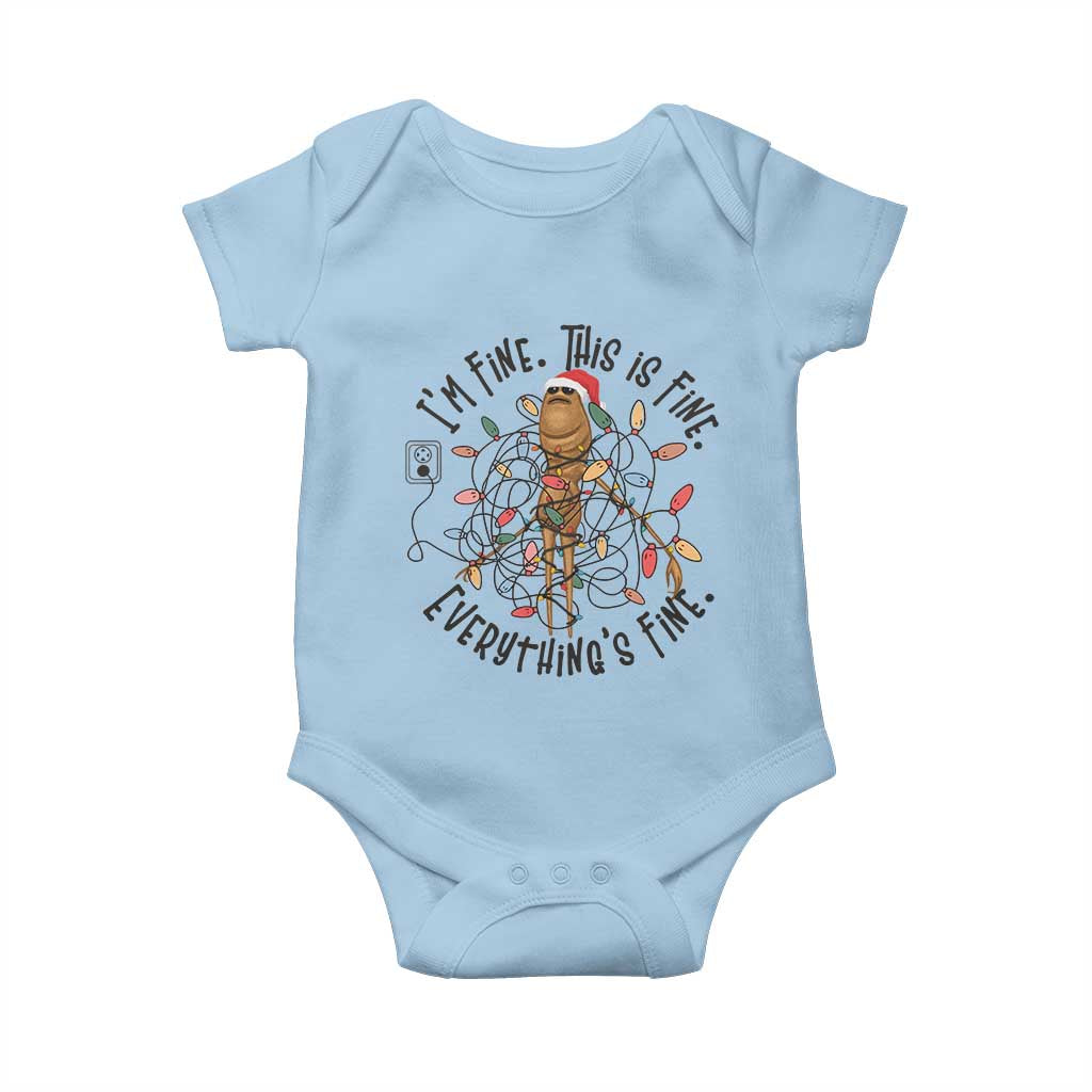 Marcus The Worm Christmas Meme Baby Onesie I'm Fine Everything is Fine - Wonder Print Shop
