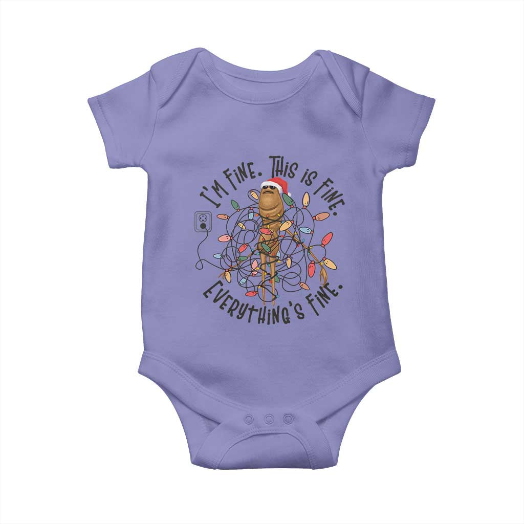 Marcus The Worm Christmas Meme Baby Onesie I'm Fine Everything is Fine - Wonder Print Shop