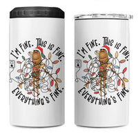 Marcus The Worm Christmas Meme 4 in 1 Can Cooler Tumbler I'm Fine Everything is Fine - Wonder Print Shop