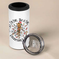 Marcus The Worm Christmas Meme 4 in 1 Can Cooler Tumbler I'm Fine Everything is Fine - Wonder Print Shop