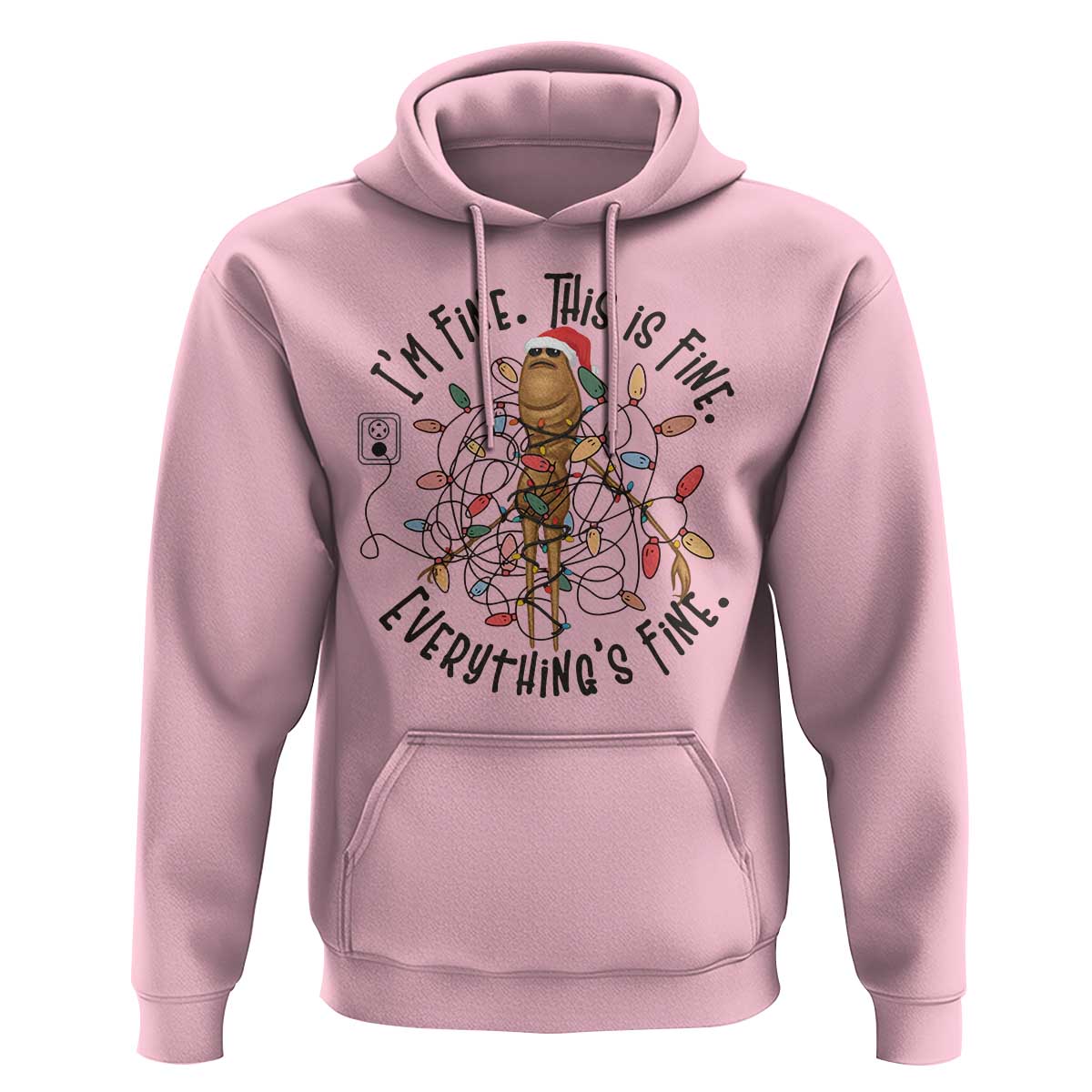 Marcus The Worm Christmas Meme Hoodie I'm Fine Everything is Fine - Wonder Print Shop