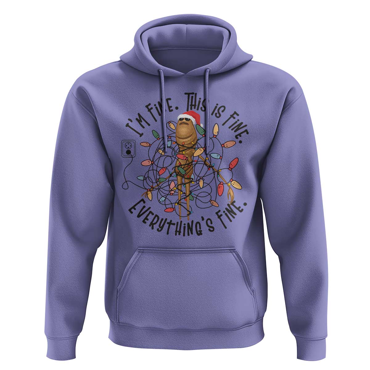 Marcus The Worm Christmas Meme Hoodie I'm Fine Everything is Fine - Wonder Print Shop