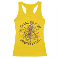 Marcus The Worm Christmas Meme Racerback Tank Top I'm Fine Everything is Fine - Wonder Print Shop