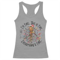 Marcus The Worm Christmas Meme Racerback Tank Top I'm Fine Everything is Fine - Wonder Print Shop