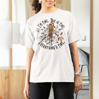 Marcus The Worm Christmas Meme T Shirt For Women I'm Fine Everything is Fine - Wonder Print Shop