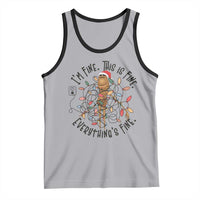 Marcus The Worm Christmas Meme Tank Top I'm Fine Everything is Fine - Wonder Print Shop