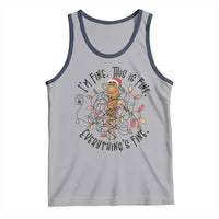 Marcus The Worm Christmas Meme Tank Top I'm Fine Everything is Fine - Wonder Print Shop
