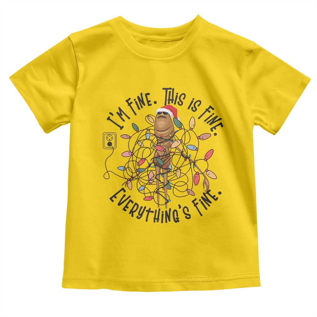 Marcus The Worm Christmas Meme Toddler T Shirt I'm Fine Everything is Fine - Wonder Print Shop