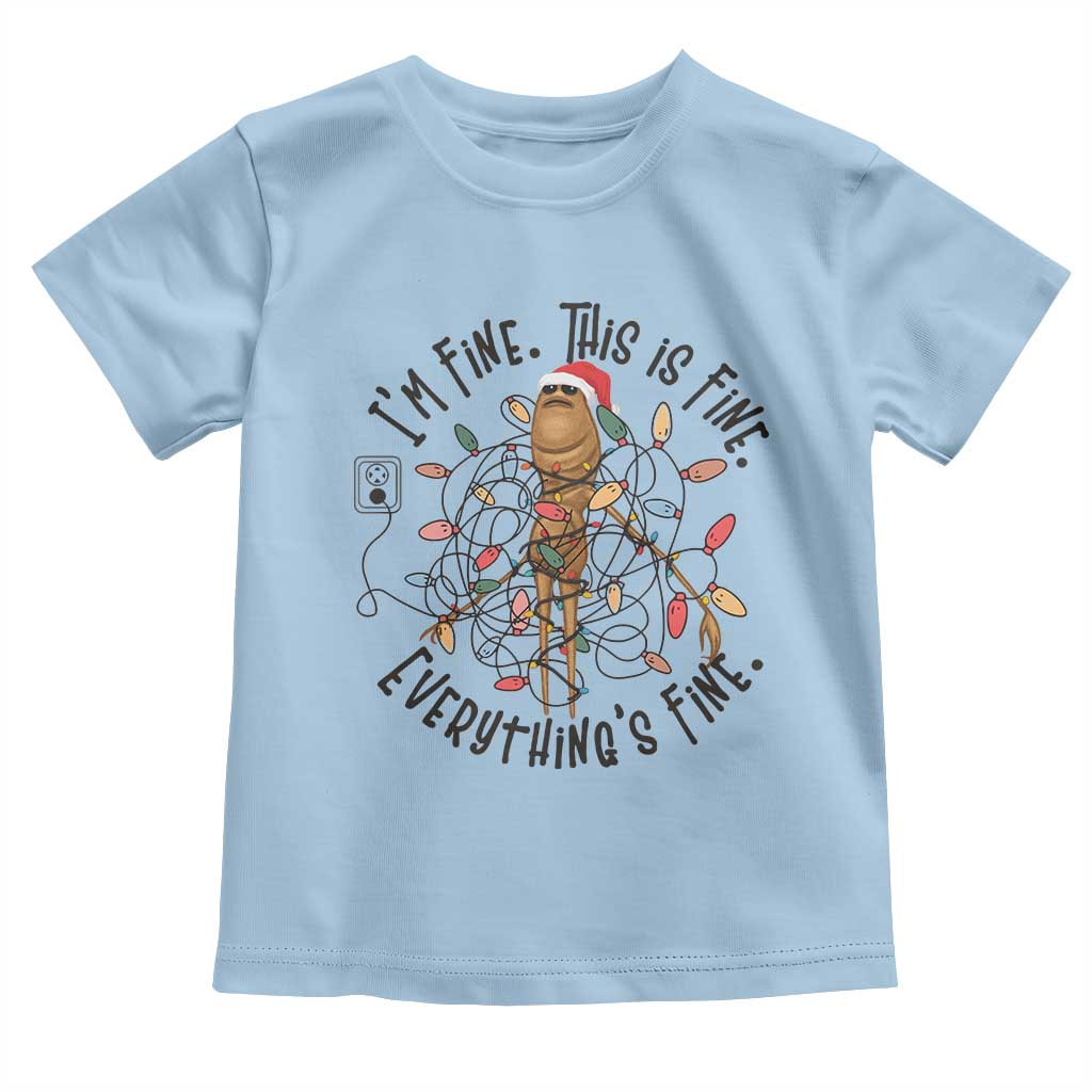 Marcus The Worm Christmas Meme Toddler T Shirt I'm Fine Everything is Fine - Wonder Print Shop
