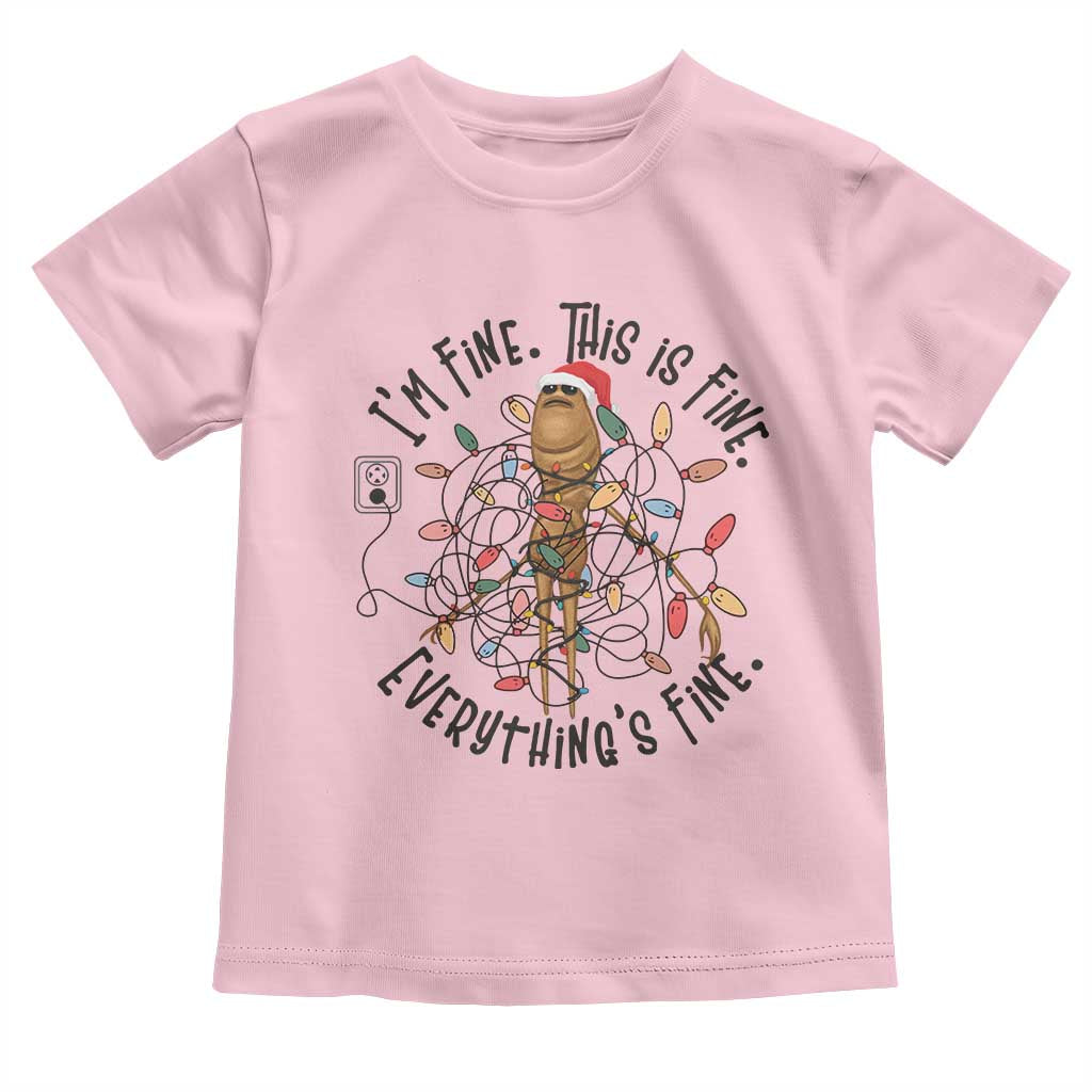 Marcus The Worm Christmas Meme Toddler T Shirt I'm Fine Everything is Fine - Wonder Print Shop