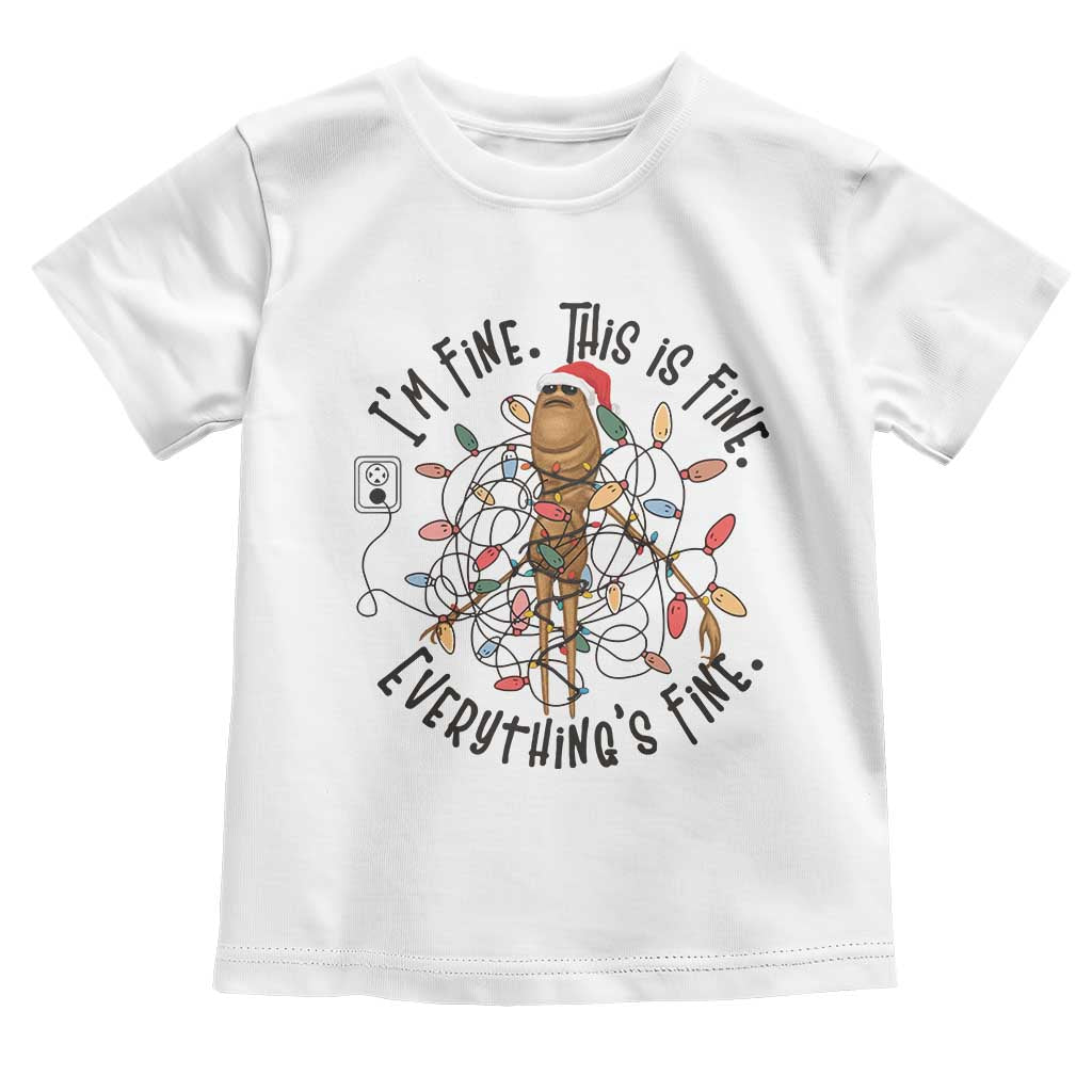 Marcus The Worm Christmas Meme Toddler T Shirt I'm Fine Everything is Fine - Wonder Print Shop