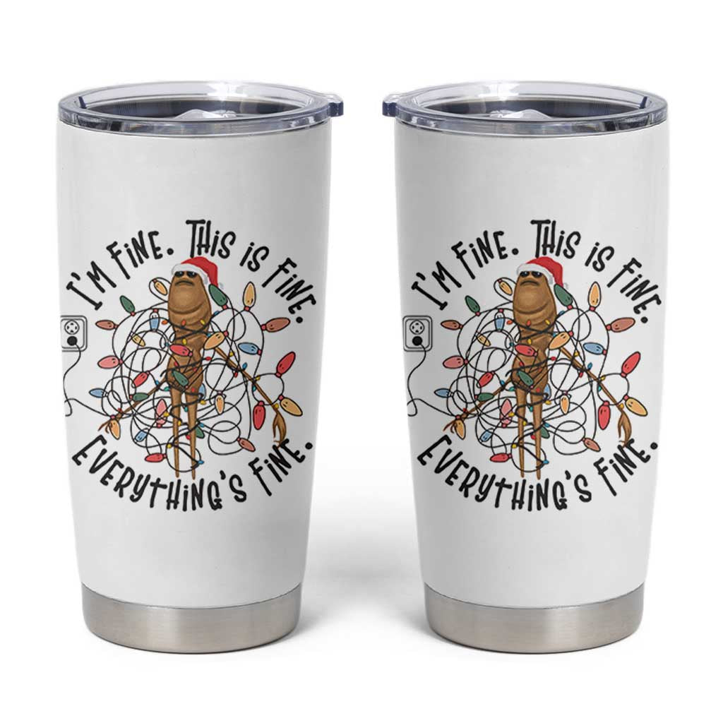 Marcus The Worm Christmas Meme Tumbler Cup I'm Fine Everything is Fine - Wonder Print Shop