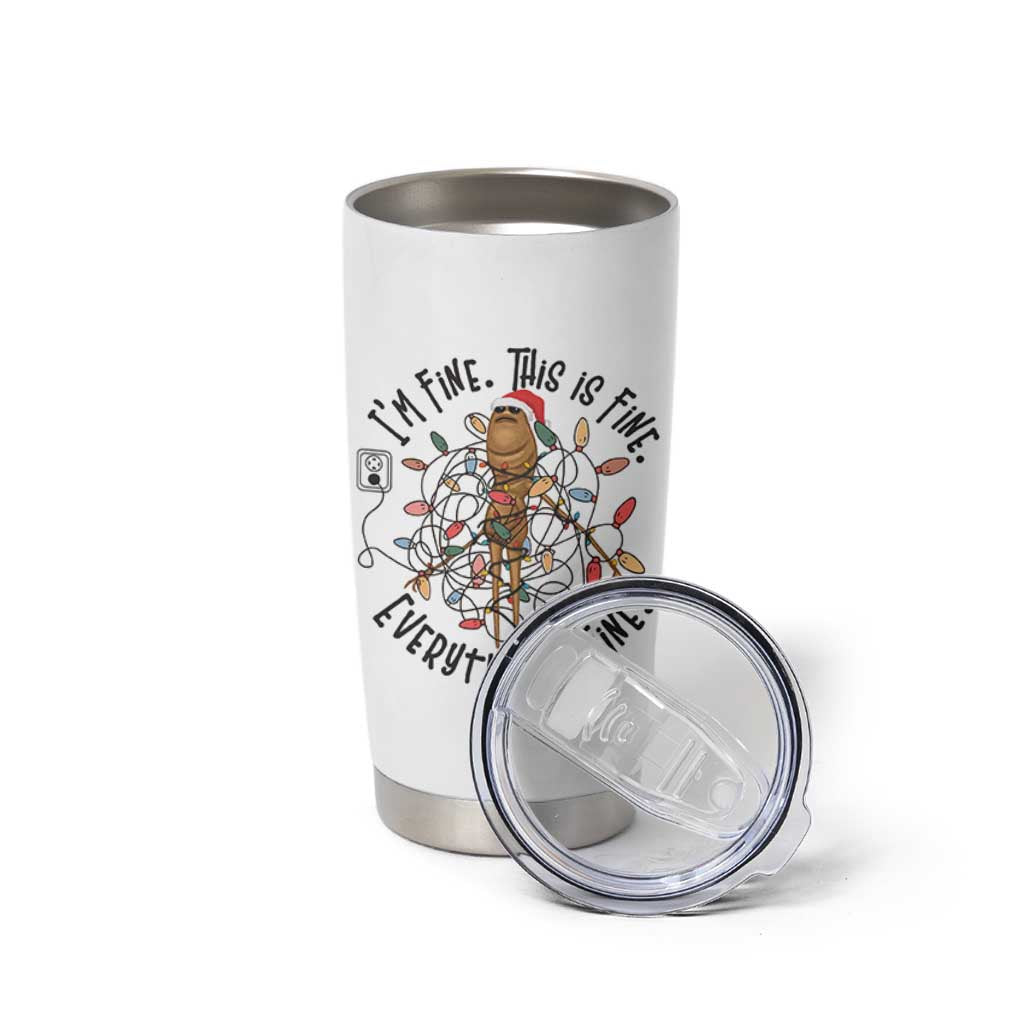 Marcus The Worm Christmas Meme Tumbler Cup I'm Fine Everything is Fine - Wonder Print Shop