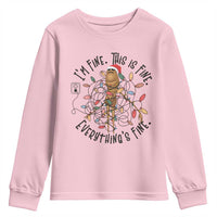 Marcus The Worm Christmas Meme Youth Sweatshirt I'm Fine Everything is Fine - Wonder Print Shop